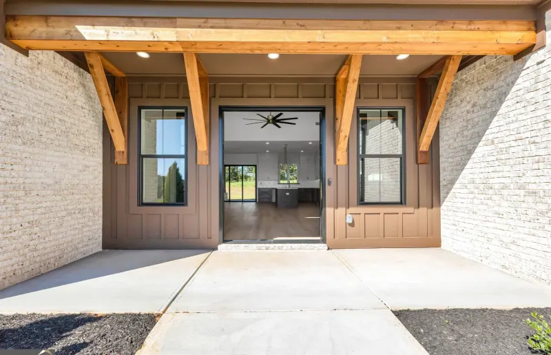 Modern farmhouse on one acre, Cumming, GA: front entrance